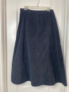 Classic Black A-Line Corduroy Skirt